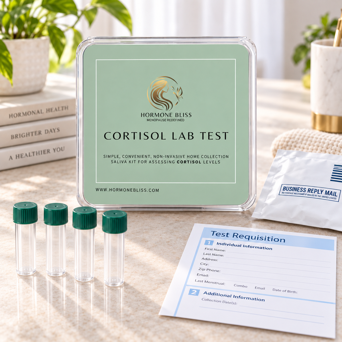 Hormone Bliss at-home four-point cortisol saliva lab test kit